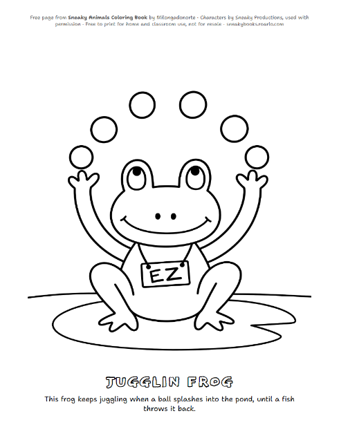Preview of the free Jugglin Frog coloring page